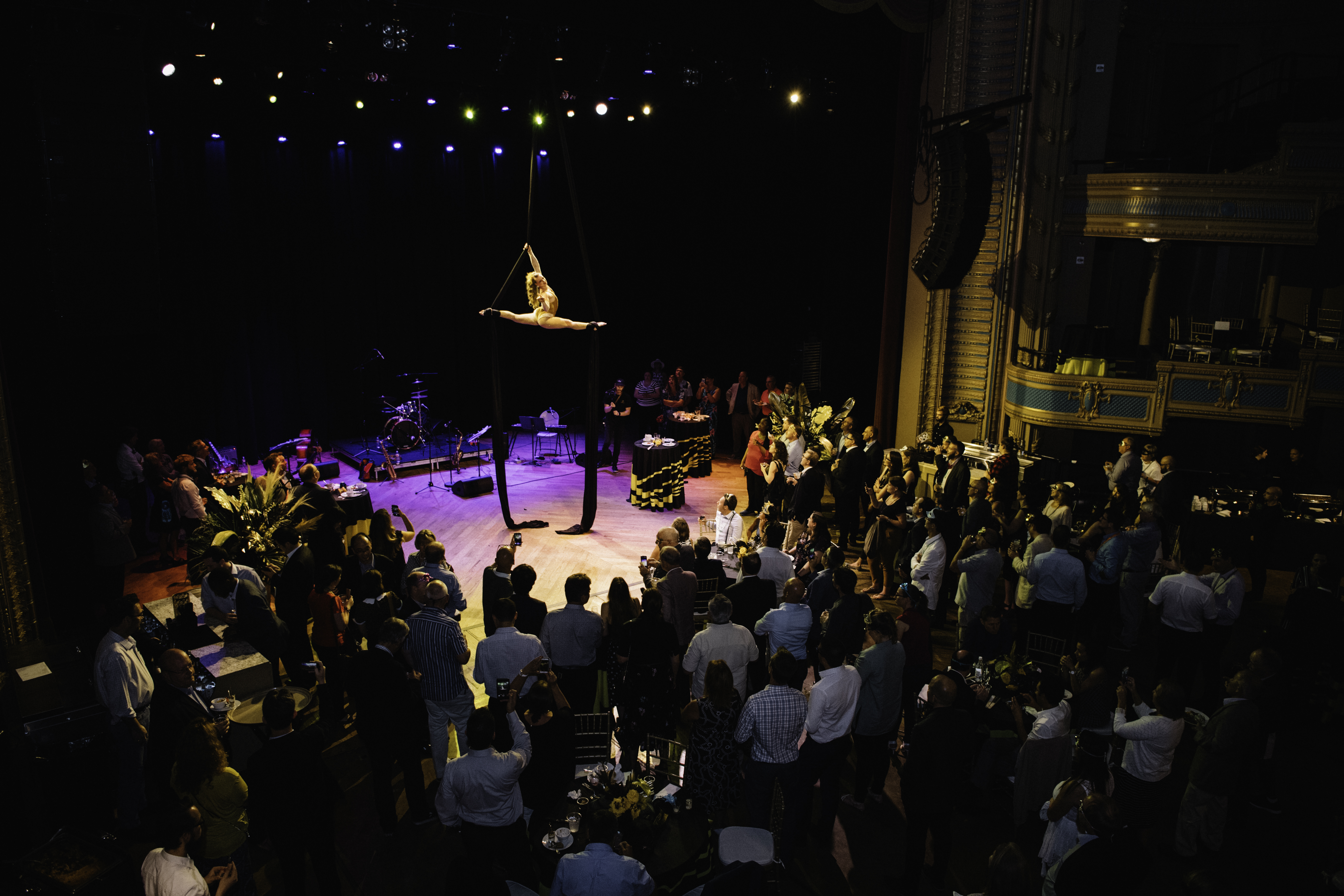 Clandestine Events — corporate event production, aerialist performance at The Orpheum Theatre