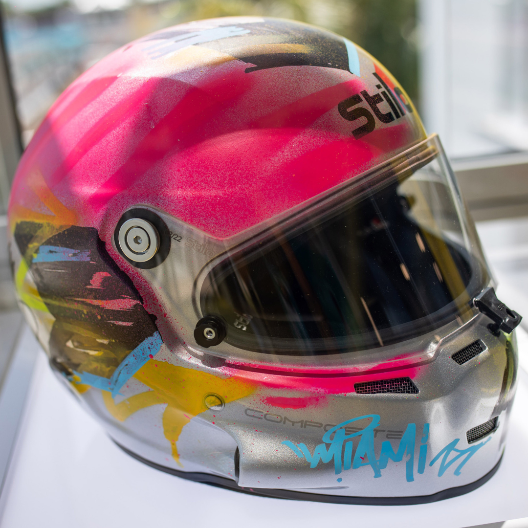 Painted helmet from the Formula1 event in Miami