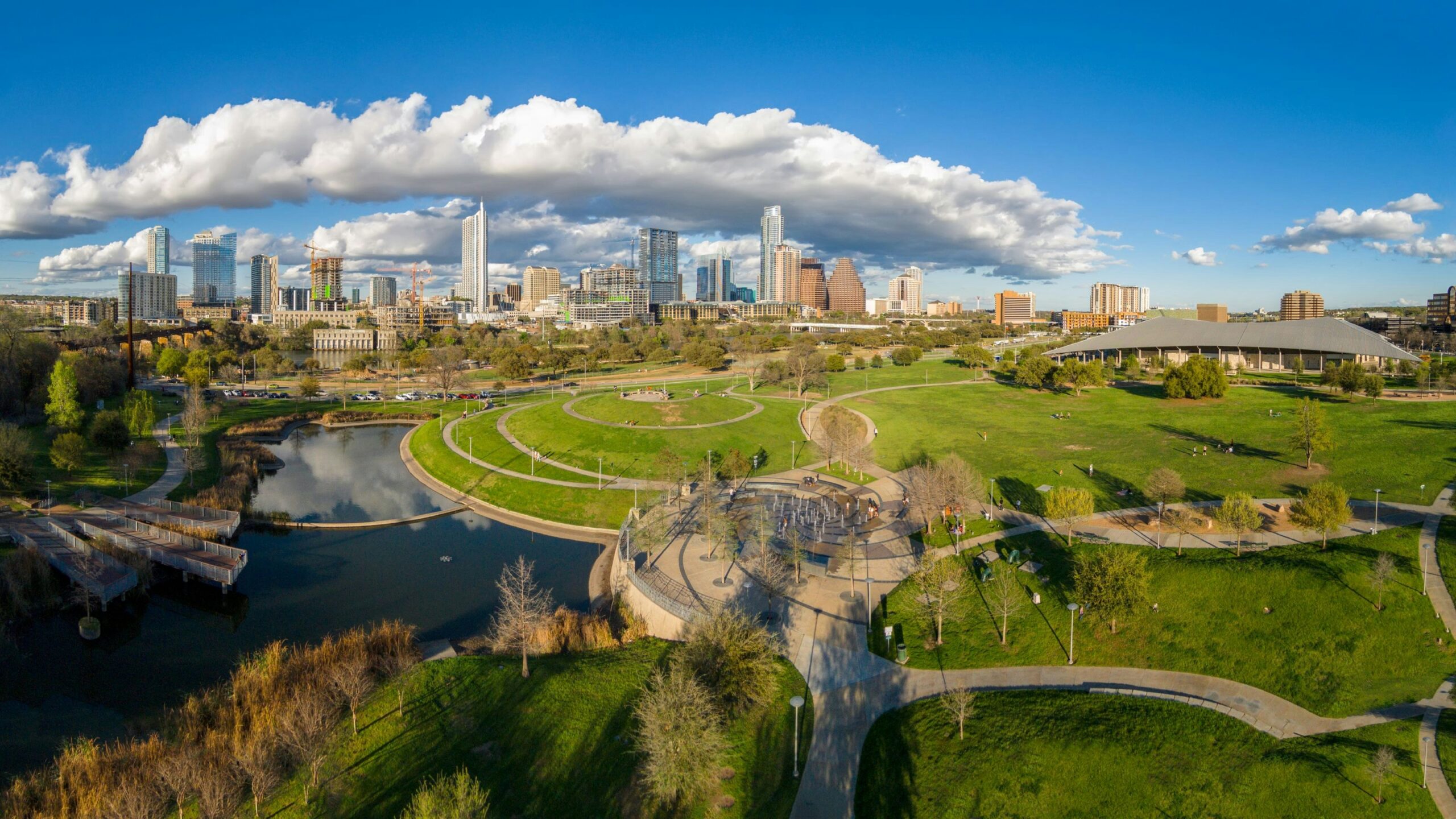 Austin skyline overlooking park