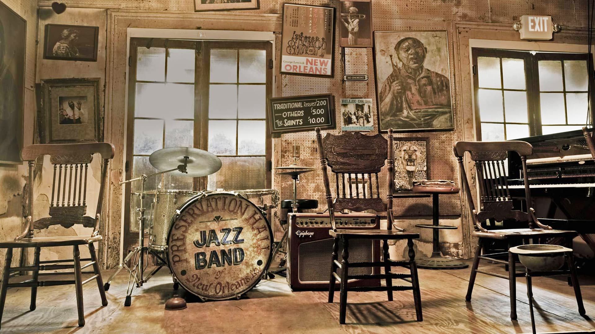 Preservation Hall jazz stage in New Orleans