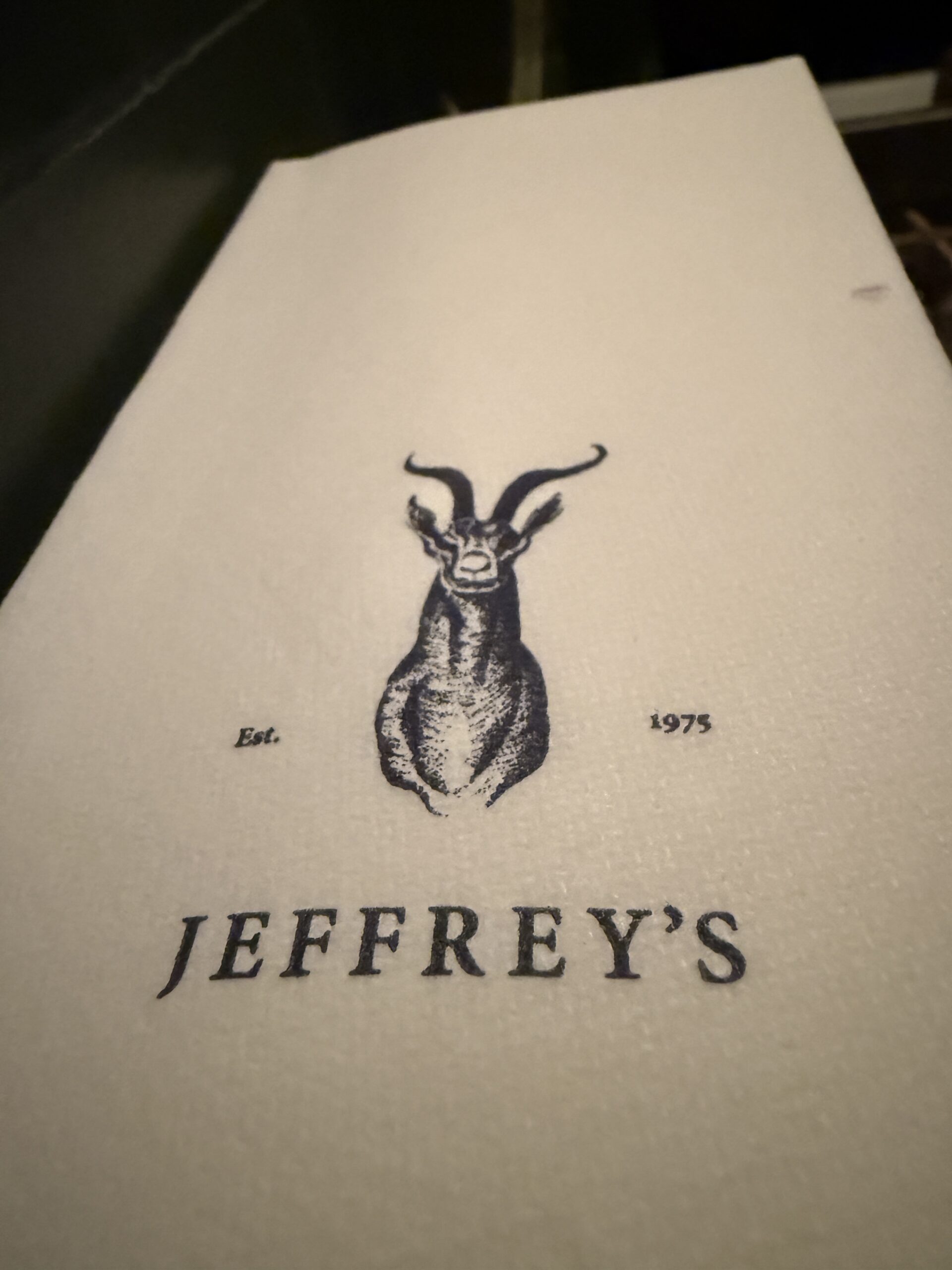 Jeffrey's menu